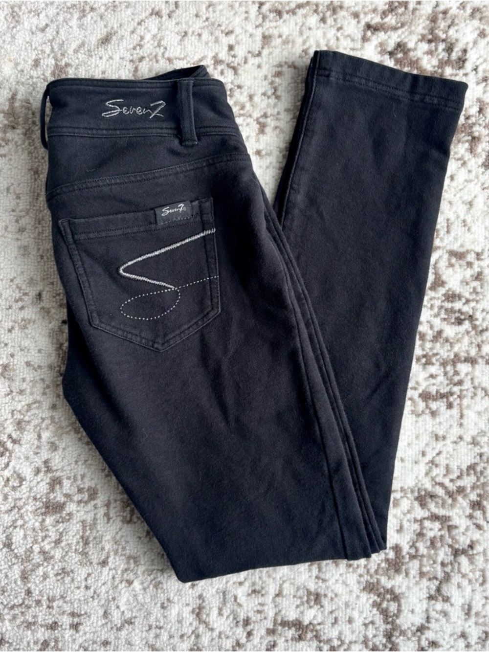 7 for All Mankind Y2K Low-rise Black Denim Jeggings with Embroidered Pockets